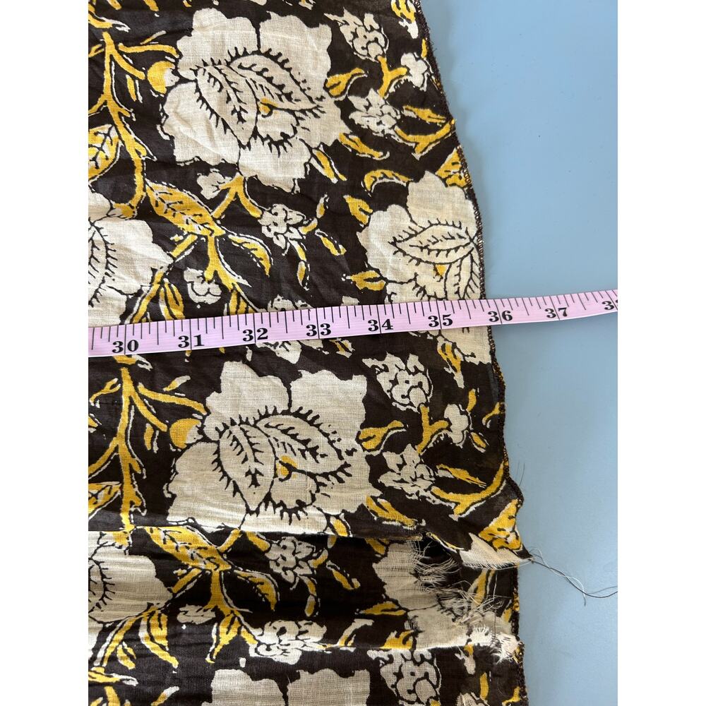 Natural Life brown yellow floral peasant maxi skirt S/M cotton lined pull on - Picture 8 of 9